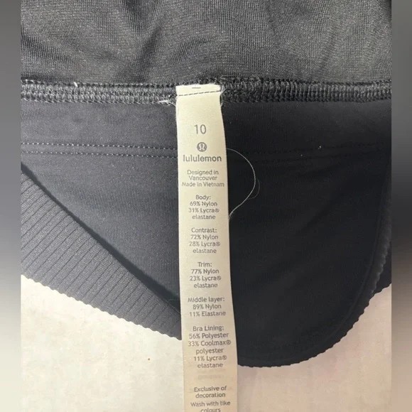 Lululemon Like New Cropped Bra Top High Neck Ribbed Tank Mid Support Like New 10 - Picture 5 of 5